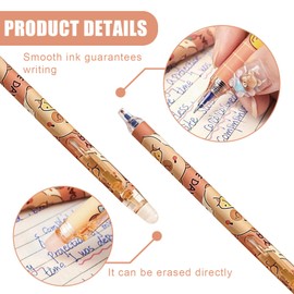 Mrltau 6 Pcs Cute Erasable Capybara Pens(0.5Mm Blue), Cute Retractable Pens, Capybara Stationery, Kids Stationary, School Supplies, School Pens, For Girls Boys