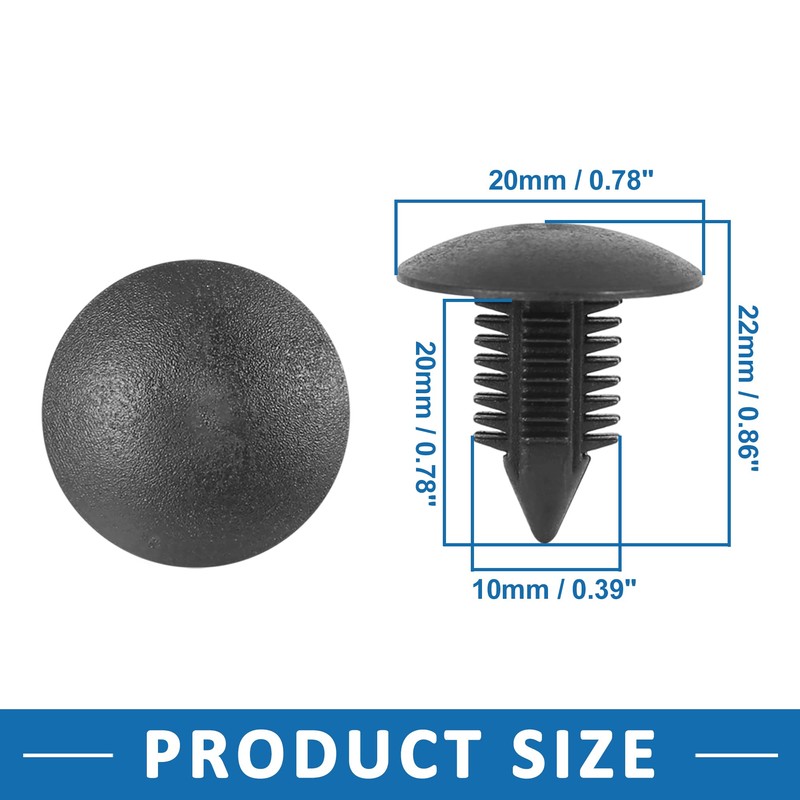 A ABSOPRO Pack of 40 Bolt Rivets 10 mm Hole