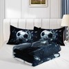 Black White Soccer Comforter 3Pcs Full Size Broken Ball Bedding