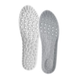 Soft Memory Foam Shoe Insoles - Sports Shock Absorbing Insoles for Standing All Day 4D Arch Support Shoe Inserts Comfortable Sole Inserts with Breathable Mesh (Men Size:11-12, Gray)