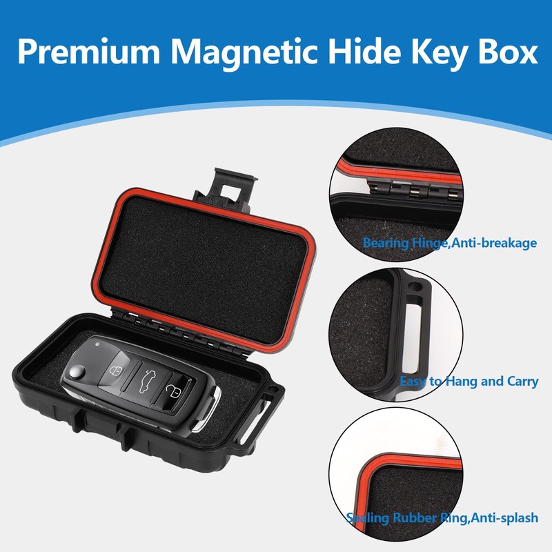 Puluole Magnetic Key Box for Under Car,Waterproof Key Magnet for