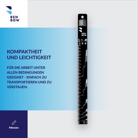 BenBow Aluminium Mixing Rod / Measuring Rod 4:1/5:1 - Ideal for Dosing and Mixing Paints and Paints - Double-Sided - Black/Silver