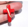 Kintsugi 1-1/8" Cross Red Howlite, Broken, Mended with 23k Gold,