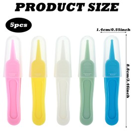 5 Pcs Nose Cleaning Tweezers, 5 Colors Baby Booger Picker with Round Head Effective Nose Picker Baby Ear Noses Navel Cleaner Clip for Babys Care