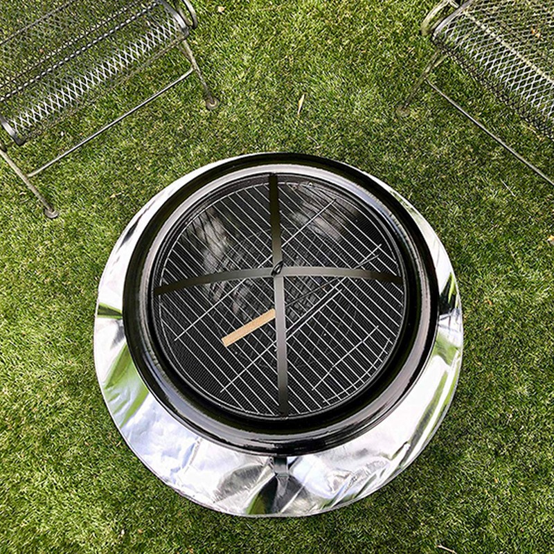 24" Diameter Round Fireproof Mat for Outdoor Patio and Deck