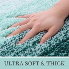 OLANLY Luxury Microfiber Bath Mat, Extra Soft and Absorbent Bathroom Mat, Non-Slip Plush Shaggy Bathroom Rug, Machine Wash Dry, Bath Rugs for Bathroom Floor, Tub and Shower, 20x30, Blackish Green