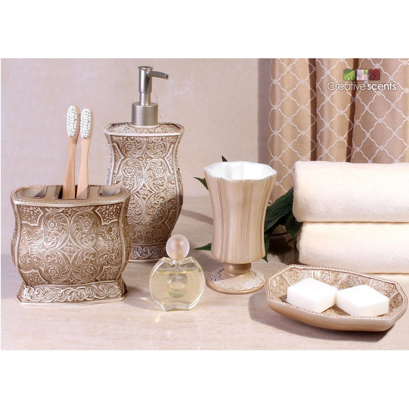 Creative Scents Victoria Bathroom Trash Can 1.32 Gal / 5L