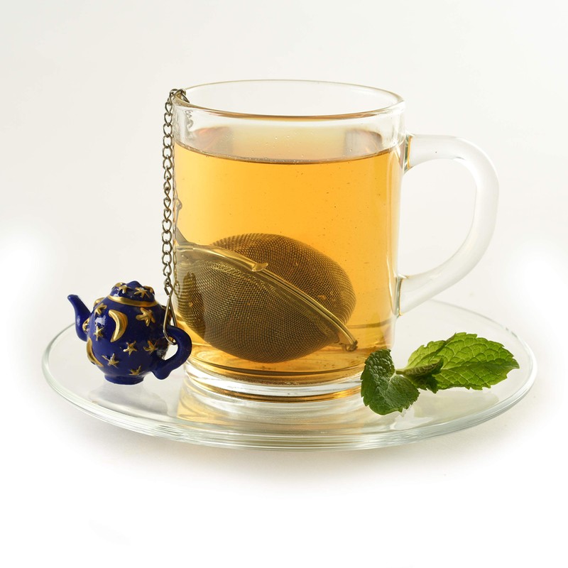 Norpro Stainless Steel 2-Inch Mesh Tea Infuser Ball with Teapot