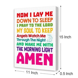 OTINGQD Christian Wall Art for Kids,Prayer Scripture Wall Art,Christian Nursery Wall Decor,Now I Lay Me down to Sleep Canvas Wall Decor