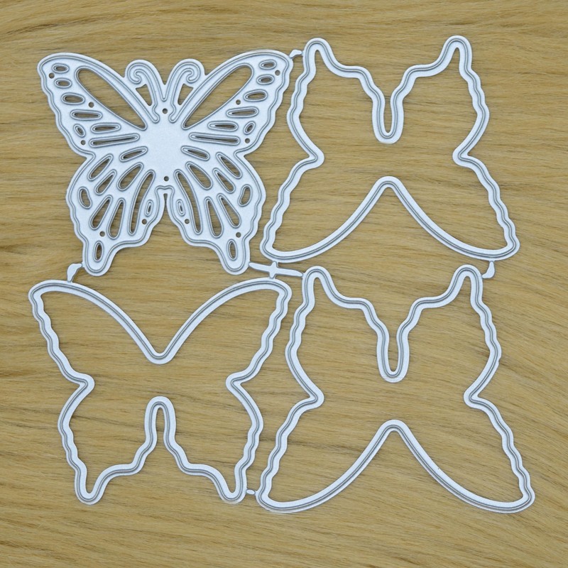 4 Piece Layered 3D Effect Butterfly Metal Cutting Dies Kit,