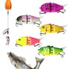 Saltwater Fishing Lures,5X Realistic Trout Lures with Hooks - Slow