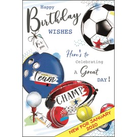 Jonny Javelin Male Birthday Sports Balls Greeting Card