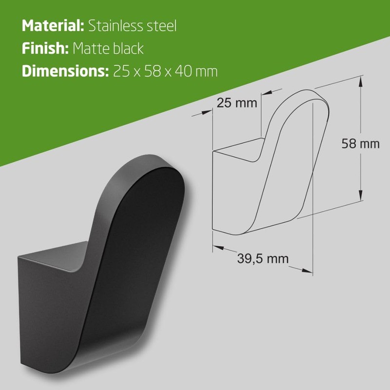 Amig - Bathroom Towel Hook Mod. Oma-8 | Wall-Mounted Towel