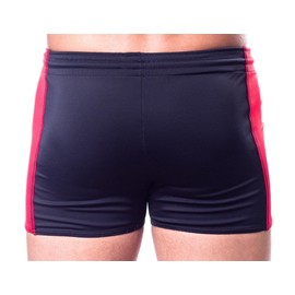 Aquarti Mens Swimming Trunks with Drawstring Elastic Waistband Black/Red Size: 5XL, black/red