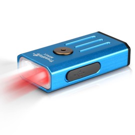 TrustFire Mini Torch Key Ring, 2 in 1 Torch Red Light 5 Light Modes LED Torch Small Torch for Camping, Hiking, Night Vision, Night Fishing, Emergency Blue