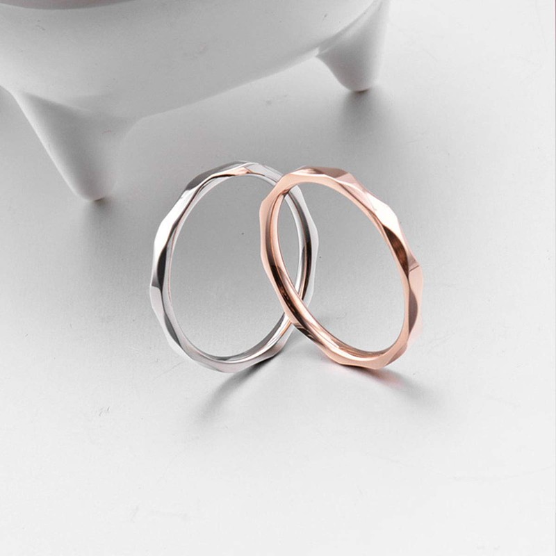083 Base Women's Ring Cut Ring Titanium 2mm 1.2g Pink