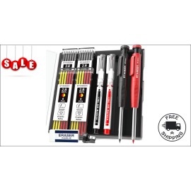 STAGEEK 2PCS Carpenter Pencils with Sharpener, Heavy Duty Woodworking Tools, Mechanical