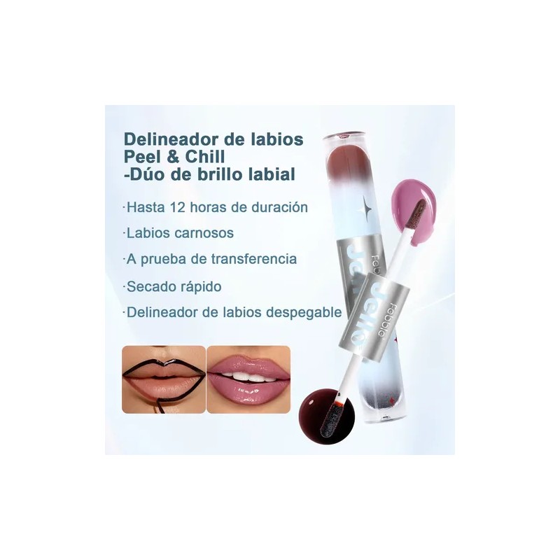 Febble Labial Dual Tinta Peel Off Y Gloss Cristalino 2en1