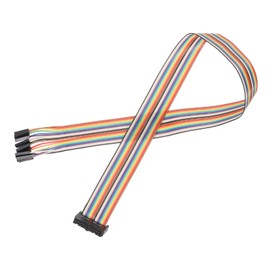 sourcing map 1 Pcs IDC Rainbow Wire Flat Ribbon Cable FC-Female to 20P 19.6 Inch Length 2.54mm Pitch Breadboard Jumper Wires for Electronic Projects