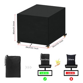 SanGlory Gartentisch Abdeckung 84x84x80cm, Abdeckhaube Gartenmöbel Quadratisch Lounge Abdeckung Wasserdicht Abdeckplane für Gartenmöbel Winterfest Tischabdeckung Gartenmöbel Plane, Anti-UV