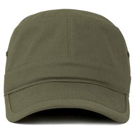 Trendy Apparel Shop - Gorra de estilo militar de gran tamaño XXL, Verde -Oliva, XX-Large