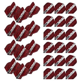 WINMAU Mega Standard Logo Black & Red Dart Flights - 10 sets per pack (30 dart flights in total)