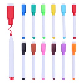 SETRUE 12 Pcs Magnetic Dry Erase Markers, Fine Tip Point Whiteboard Markers with erases White Board Dry Markers for Kids Teachers Office School Supplies