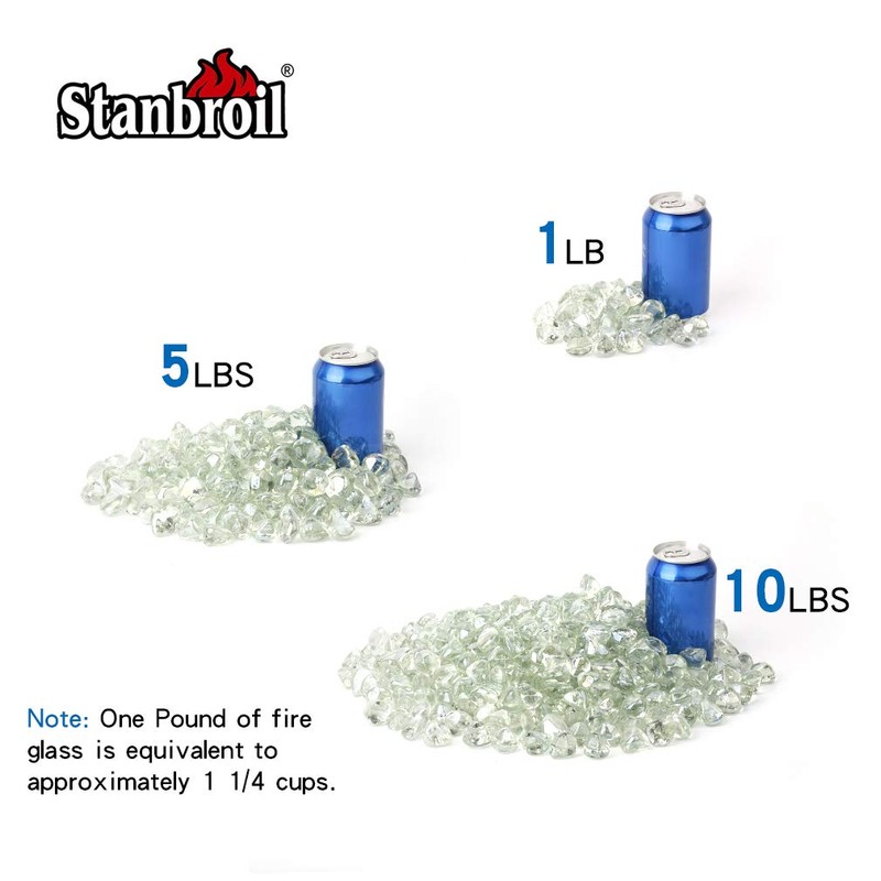 Stanbroil 10-Pound Fire Glass Diamonds - 1/2 inch Luster Fire