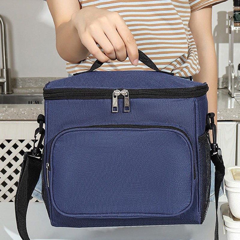 折り畳み式保冷バッグ, 26×24×17cm, 大容量, 防水, アウトドア・レジャー用, アルミ断熱材 (グレー)