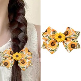 Sunflower Hair Clips for Girls Bow Hair Clip for Thick Thin Hair Alligator Hairpins Cute Daisy Hair Barrettes for Women Teens Sunflower Lovers Gifts Hair Accessories for Birthday Party