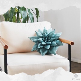 2C Home 3D Mist Green Succulent Pillow | 17 Inch Plant Pillow | Soft Fun Funky Pillows | Large Plant Pillows | Leaf Pillow | Cute Green Unique Throw Pillows | Cactus Pillow