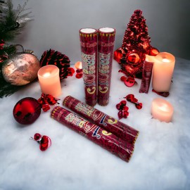 4 x Party Poppers 30 cm 5 m Effect Height Confetti Shooter, Confetti Bomb, Confetti Cannon for Wedding, Birthday, Celebration, New Year's Eve, Private Parties (Red Rose Petals)