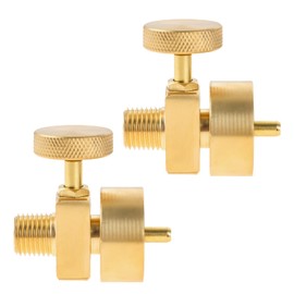 Hicello 2pcs Brass Propane Gas Regulator Valve 1LB Propane Tank Connection Needle Valve 1"-20 Female x 1/4" NPT Male (Inner M8 Female), 1LB Tank Disposal Cylinder Bottle Adapter for BBQ Grill, Stove