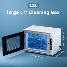 Yofuly Sterilizer for Esthetician, 12L Large Sterilizer for Nail Tools, Multi-Functional Nail Cleaning Box, Large Capacity Cleaning Cabinet for Home Use, Barbers, Beauty Salons, and Spas