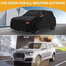 Partuto All-Weather Waterproof Car Cover - UV-Resistant Outdoor Full Exterior Protection for Mini Cooper 2DR 2002-2021 210D-PU Black with Right Side Zipper