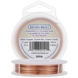 BENECREAT 20 Gauge Pure Copper Wire Dead Soft Copper Wire Solid Copper Wire Beading Wire for Jewelry Craft Making, 33 Feet