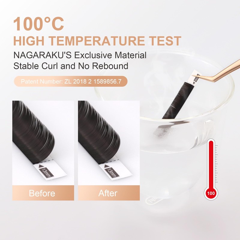 NAGARAKU Double Tips Flat Ellipse Eyelash Extensions Supplies 0.15 LC