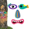 Exasinine Tree Face Decor, 4 Pcs Resin Tree Art with
