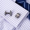 aplusashop ID Cufflinks Black + Engraving Stainless Steel Wedding Business