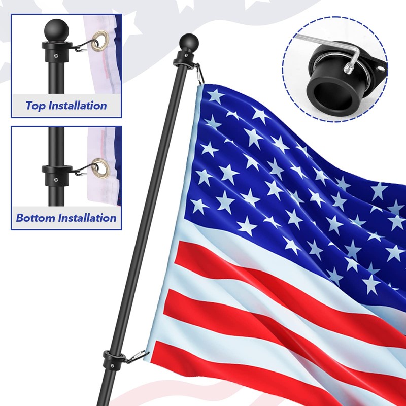 FLAG WIN Aluminum Alloy Flagpole Ring Set with Bearings 2