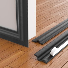 26 Feet Door Weather Stripping Door Seal Strip for Bottom and Side of Door Gap Filler,Adhesive Foam Window Seal Strip for Door Draft Stopper Sweep and Window Insulation Tape Noise Blocker (Black)