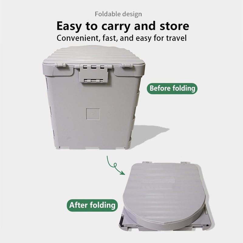 Portable Toilet for Camping,Folding Toilet with Lid,Foldable Car Travel Toilet