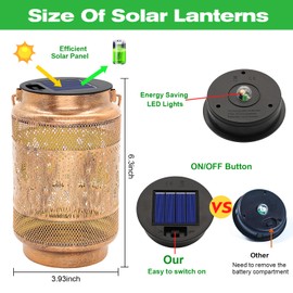 2 Pack Butterfly Solar Lanterns Outdoor Waterproof Garden Decor, Birthday Gifts for Women Mom Grandma, Metal Hanging Solar Lights for Outside Yard Patio Pathway Backyard Porch