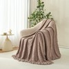 LONG CREATE Throw Blanket for Couch, Taupe Tan Luxury Knitted