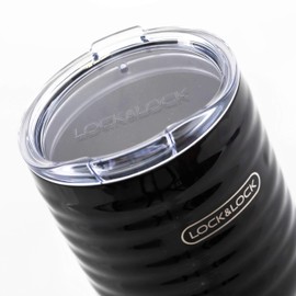 LOCK & LOCK Stainless Steel Double Wall Vacuum Insulated BPA-Free Non Toxic Travel Mug for Cold Drinks and Hot Beverages, 25oz, Black