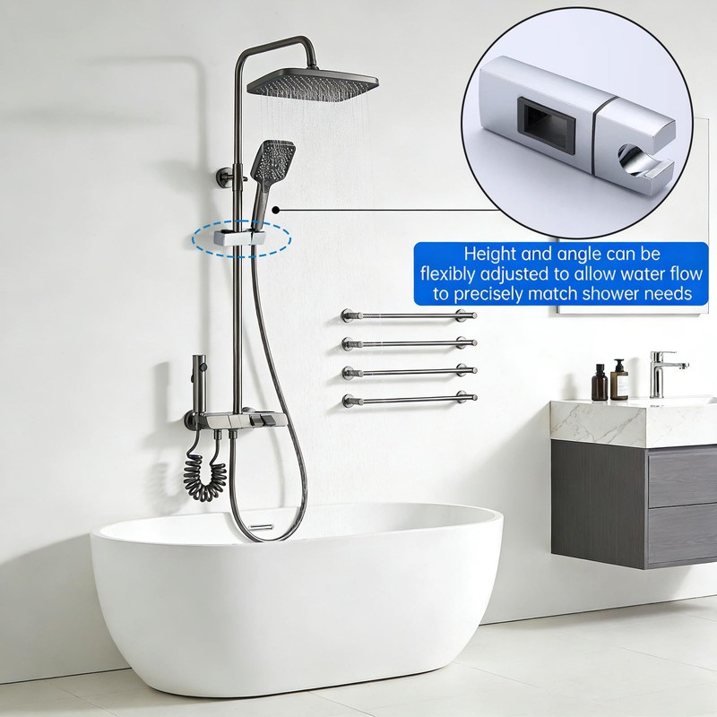 Handheld Shower Head Slider Holder for 18x30mm Rectangular Riser Rails