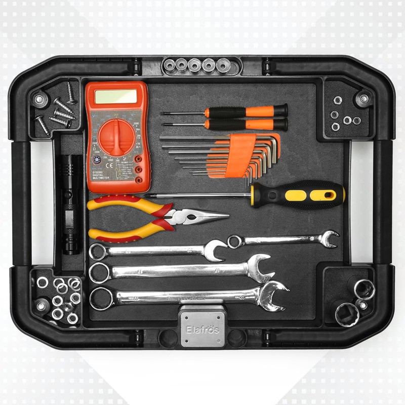ELAFROS Tool Creeper Rolling Tool Tray With 4 Swivel Casters