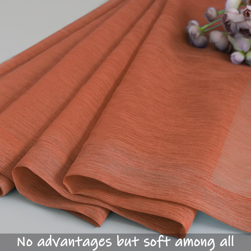 Terracotta Curtains 84 Inch Length for Living Room 2 Panel
