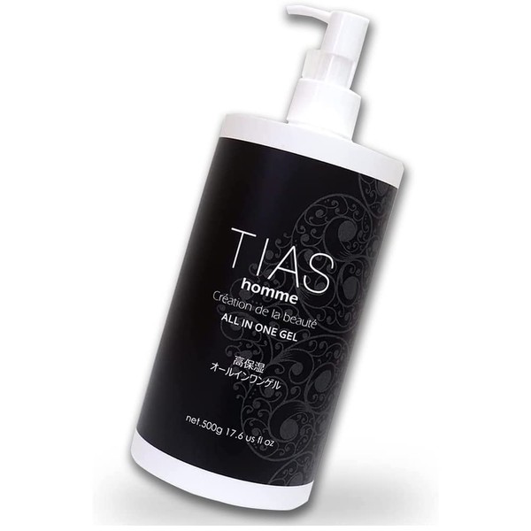 TIAS All in One Gel Men's Large Capacity 17.6 oz (500 g), For Men, Gel Skin Care, Lotion, Moisturizing, Botanical Extract Formulated