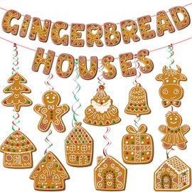 Gingerbread Christmas Decorations Gingerbread Banner Christmas Gingerbread Decorations Gingerbread Party Decorations with Gingerbread House Decor for Christmas Party Decorations